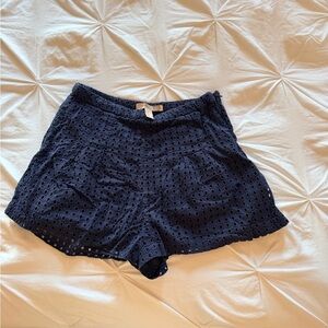 Forever 21 High Waist Navy Eyelet Shorts